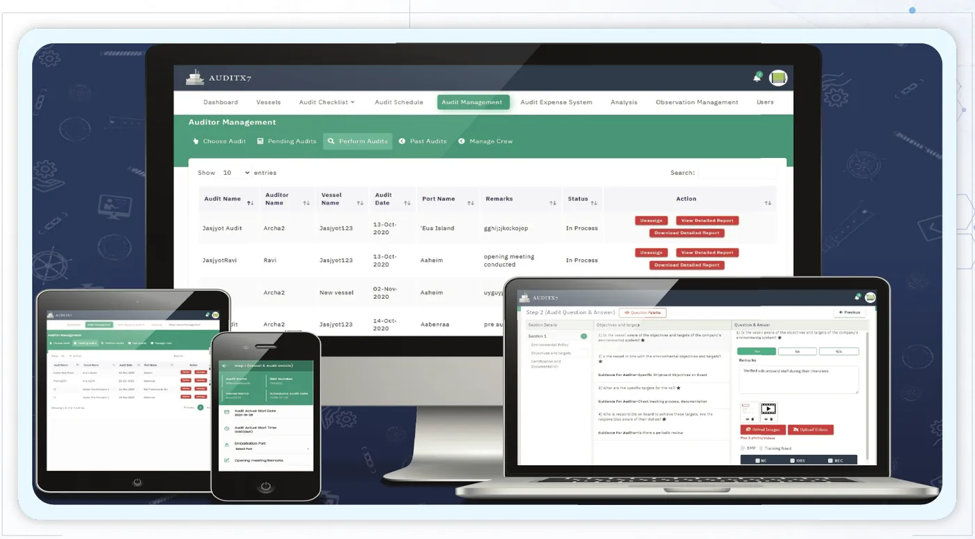 Inspect X7 dashboard